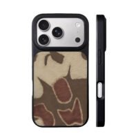 brown beige irregular pattern iPhone 17 Pro Max Black Case