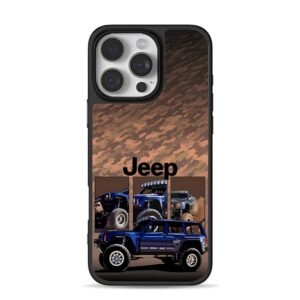Brown camo blue offroad Jeep trucks iPhone 16 Pro Max Black Case