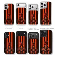 Browns bulldog B logo stripes Chris Brown Phone Case Black Electroplated Silver For Iphone 11 To 17