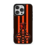 Browns bulldog B logo stripes iPhone 16 Pro Max Black Case