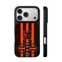 Browns bulldog B logo stripes iPhone 17 Pro Max Black Case