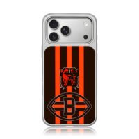 Browns bulldog B logo stripes iPhone 17 Pro Max Electroplated Silver Case1