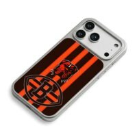 Browns bulldog B logo stripes iPhone 17 Pro Max Electroplated Silver Case2
