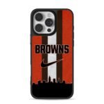 Browns Nike striped skyline iPhone 16 Pro Max Black Case