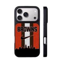 Browns Nike striped skyline iPhone 17 Pro Max Black Case