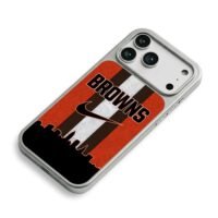 Browns Nike striped skyline iPhone 17 Pro Max Electroplated Silver Case2