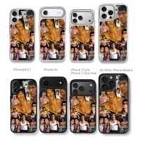 Bruce Lee and MJ photo collage Chris Brown Phone Case Black Electroplated Silver For Iphone 11 To 17