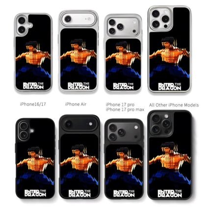 Bruce Lee Enter the Dragon art Chris Brown Phone Case Black Electroplated Silver For Iphone 11 To 17