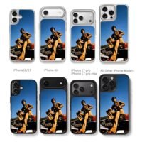 Bruce Lee in brown suit on car Chris Brown Phone Case Black Electroplated Silver For Iphone 11 To 17