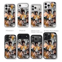 Bruce Lee photo collage Chris Brown Phone Case Black Electroplated Silver For Iphone 11 To 17
