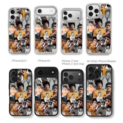 Bruce Lee photo collage Chris Brown Phone Case Black Electroplated Silver For Iphone 11 To 17