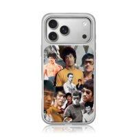 Bruce Lee photo collage iPhone 17 Pro Max Electroplated Silver Case1