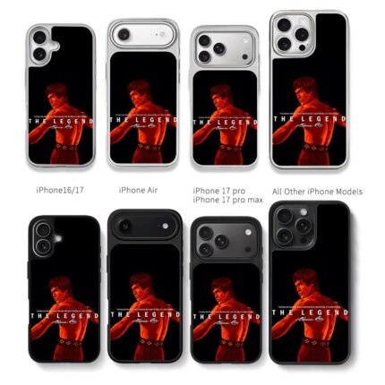 Bruce Lee red martial arts art Chris Brown Phone Case Black Electroplated Silver For Iphone 11 To 17