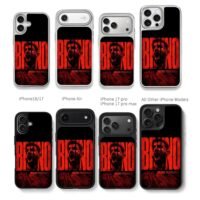 Bruno Fernandes red scream art Chris Brown Phone Case Black Electroplated Silver For Iphone 11 To 17