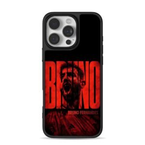 Bruno Fernandes red scream art iPhone 16 Pro Max Black Case