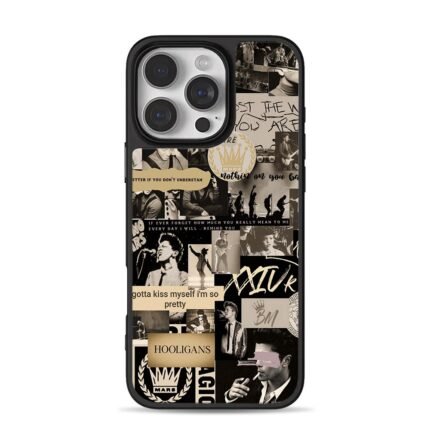 Bruno Mars lyric photo collage iPhone 16 Pro Max Black Case