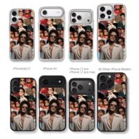 Bruno Mars multi photo collage Chris Brown Phone Case Black Electroplated Silver For Iphone 11 To 17