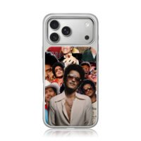 Bruno Mars multi photo collage iPhone 17 Pro Max Electroplated Silver Case1