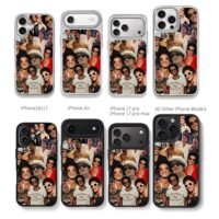 Bruno Mars photo collage Chris Brown Phone Case Black Electroplated Silver For Iphone 11 To 17