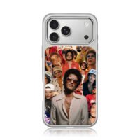 Bruno Mars photo collage iPhone 17 Pro Max Electroplated Silver Case1