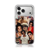 Bruno Mars photo collage iPhone 17 Pro Max Electroplated Silver Case1