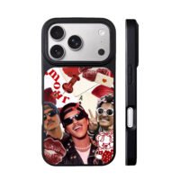 Bruno Mars red amour collage iPhone 17 Pro Max Black Case