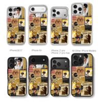 Bruno Mars retro music collage Chris Brown Phone Case Black Electroplated Silver For Iphone 11 To 17
