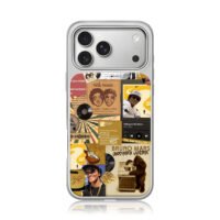 Bruno Mars retro music collage iPhone 17 Pro Max Electroplated Silver Case1