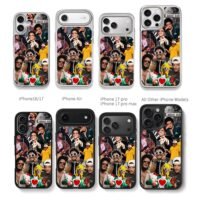 Bruno Mars stage photo collage Chris Brown Phone Case Black Electroplated Silver For Iphone 11 To 17