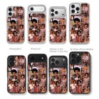 Bruno Mars vintage collage Chris Brown Phone Case Black Electroplated Silver For Iphone 11 To 17