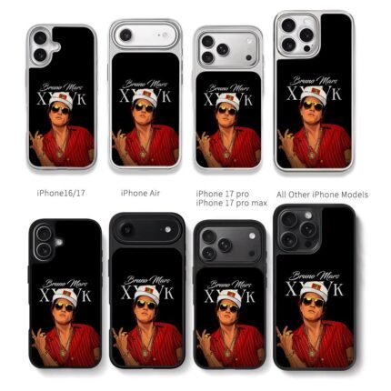 Bruno Mars XXVK jewelry art Chris Brown Phone Case Black Electroplated Silver For Iphone 11 To 17