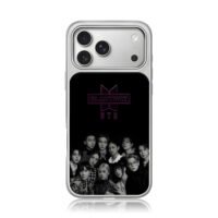 BTS Blackpink logos portraits iPhone 17 Pro Max Electroplated Silver Case1