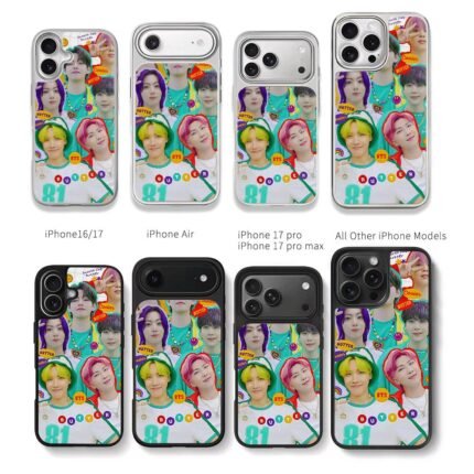 BTS Butter kpop group member collage Chris Brown Phone Case Black Electroplated Silver For Iphone 11 To 17