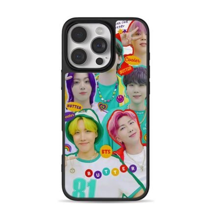 BTS Butter kpop group member collage iPhone 16 Pro Max Black Case