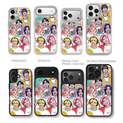 BTS Butter kpop member collage Chris Brown Phone Case Black Electroplated Silver For Iphone 11 To 17