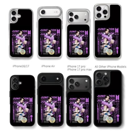 BTS Jungkook purple singer art Chris Brown Phone Case Black Electroplated Silver For Iphone 11 To 17