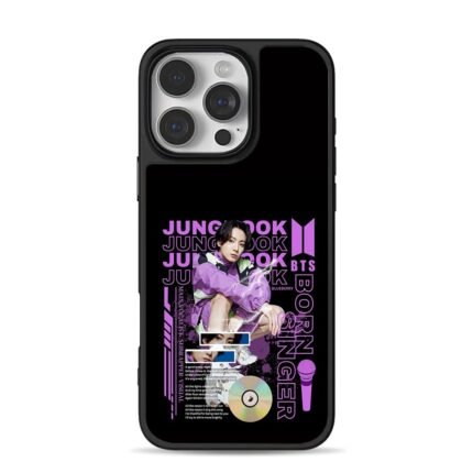BTS Jungkook purple singer art iPhone 16 Pro Max Black Case