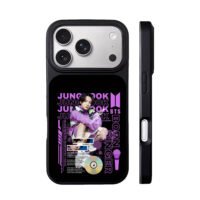 BTS Jungkook purple singer art iPhone 17 Pro Max Black Case