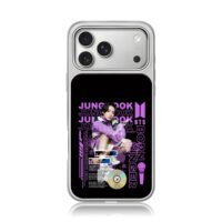 BTS Jungkook purple singer art iPhone 17 Pro Max Electroplated Silver Case1