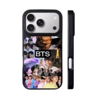 BTS kpop collage with BTS text iPhone 17 Pro Max Black Case