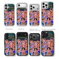 BTS kpop stage sticker collage Chris Brown Phone Case Black Electroplated Silver For Iphone 11 To 17