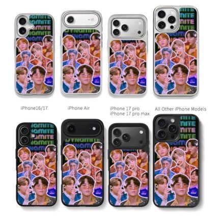 BTS kpop stage sticker collage Chris Brown Phone Case Black Electroplated Silver For Iphone 11 To 17