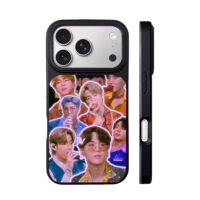 BTS kpop stage sticker collage iPhone 17 Pro Max Black Case