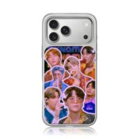 BTS kpop stage sticker collage iPhone 17 Pro Max Electroplated Silver Case1