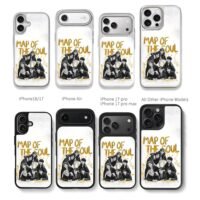 BTS Map of the Soul group pic Chris Brown Phone Case Black Electroplated Silver For Iphone 11 To 17