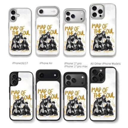 BTS Map of the Soul group pic Chris Brown Phone Case Black Electroplated Silver For Iphone 11 To 17