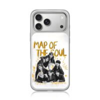 BTS Map of the Soul group pic iPhone 17 Pro Max Electroplated Silver Case1