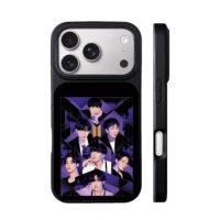 BTS member collage with logo purple iPhone 17 Pro Max Black Case