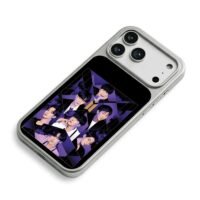 BTS member collage with logo purple iPhone 17 Pro Max Electroplated Silver Case2