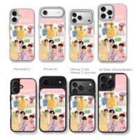 BTS members macaron collage Chris Brown Phone Case Black Electroplated Silver For Iphone 11 To 17